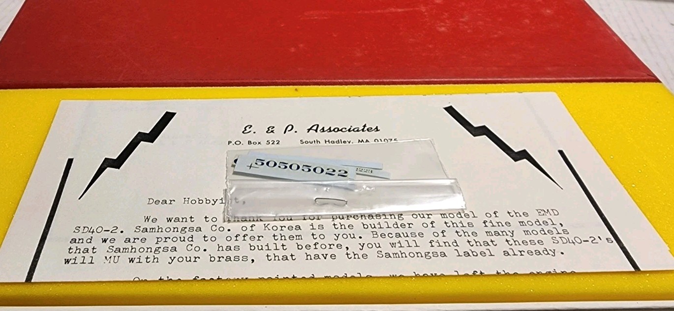 E&P Associates HO Scale Brass SD40-2 116 1/2″ Nose Early Fans Diesel ATSF