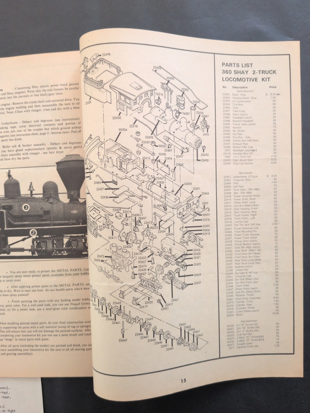 Shay Roundhouse Locomotive 360 Manual Instruction Sheet – 16 Pages