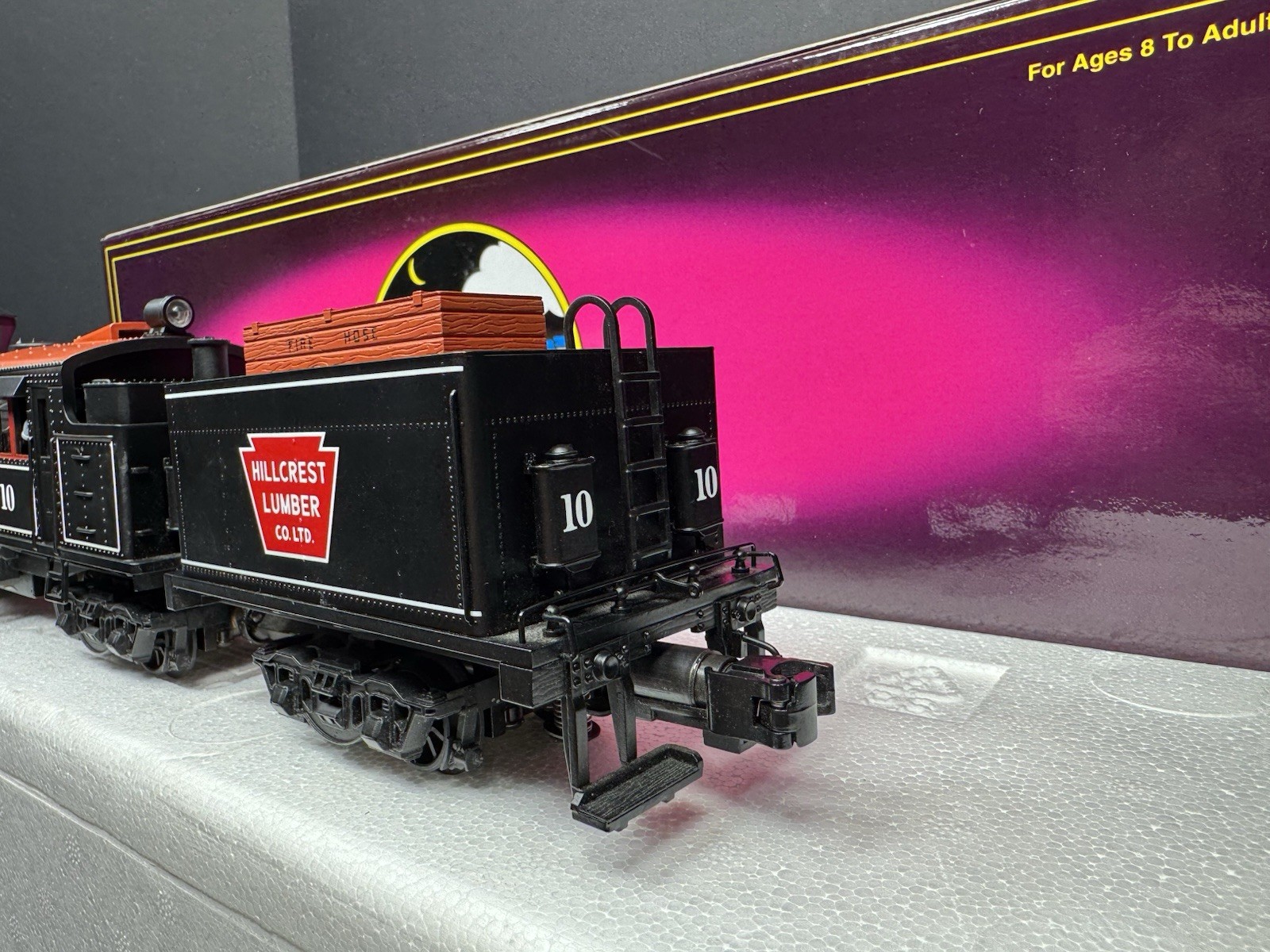 MTH 20-3039-1 Hillcrest Lumber Clmax logging steam engine #10 PS2 BCR LNIB