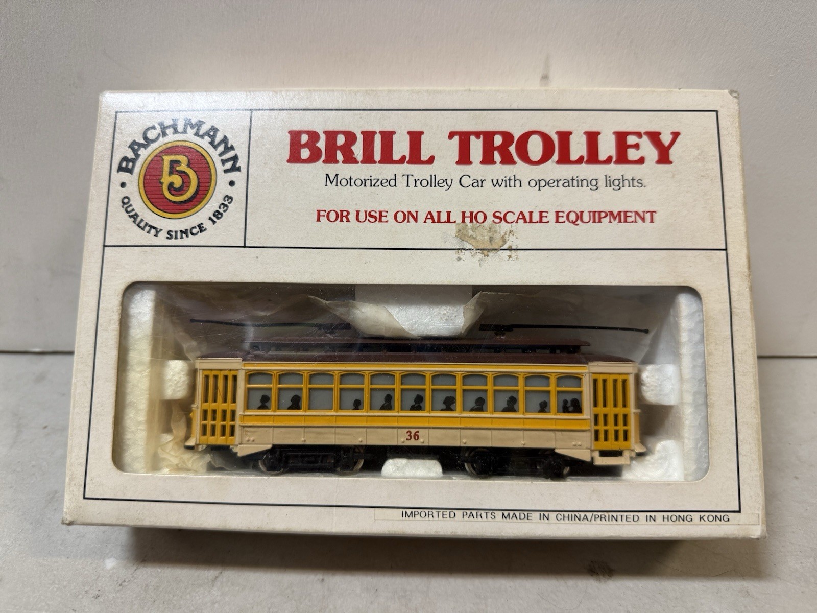Bachmann HO Scale Brill Trolley #36-Yellow Item# 61048