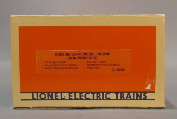 Lionel 6-18204 O Gauge Chessie System SD40 Non-Powered Diesel Locomotive #8204