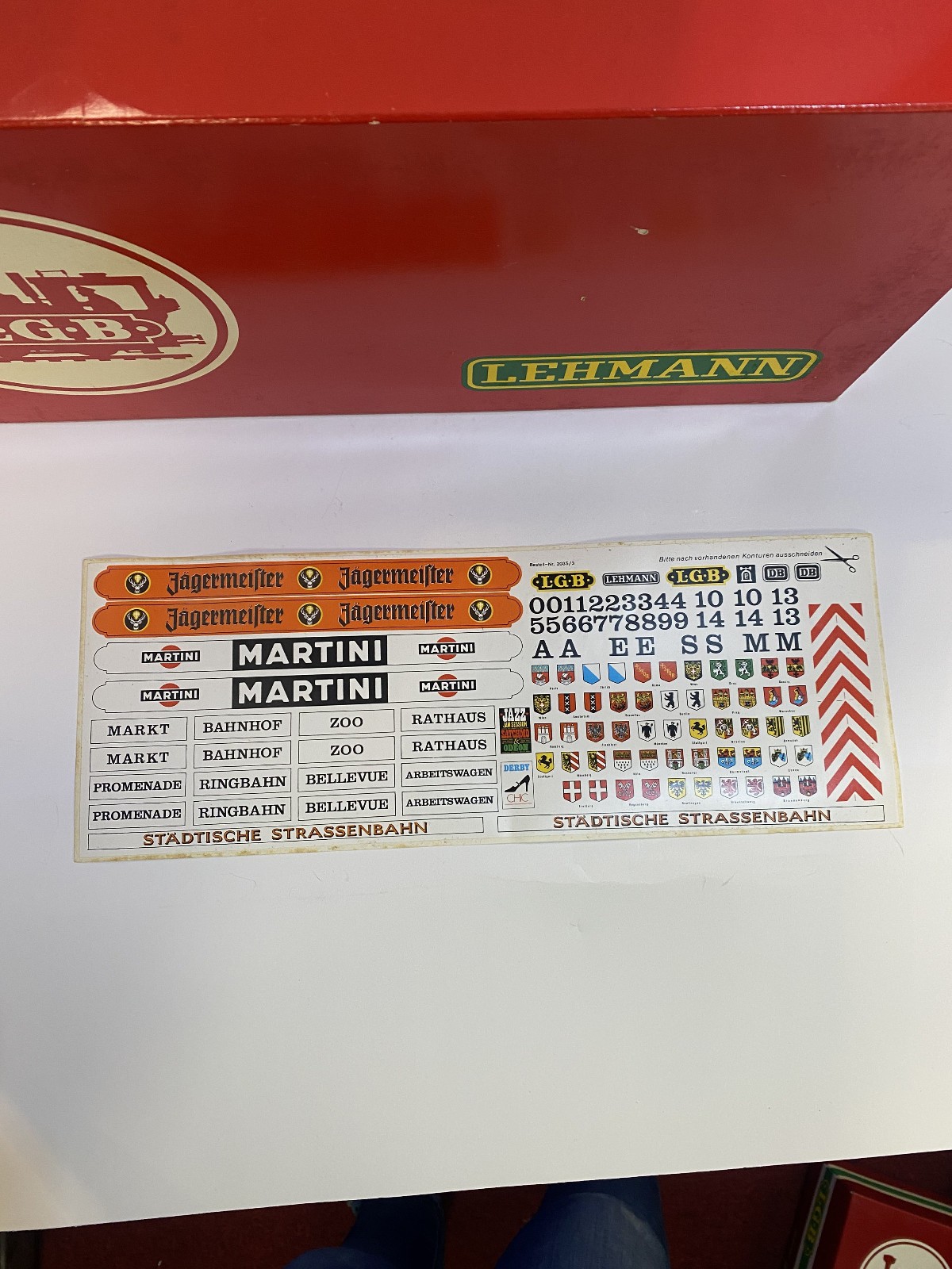 LGB 2035 G Scale Unlettered Yellow Motorized Trolley Used W/ Box & Sticker Sheet