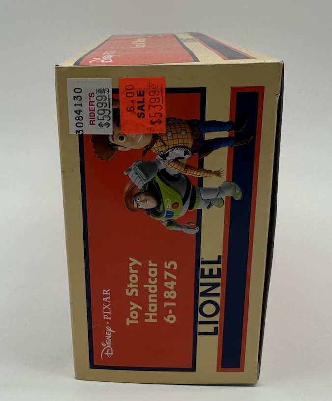 LIONEL 6-18475 O GAUGE DISNEY PIXAR TOY STORY HANDCAR WOODY BUZZ NEW IN BOX