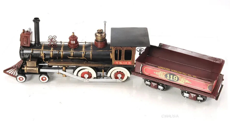 Union Pacific Railroad No. 119 Steam Locomotive Model 21″ Golden Spike Train New