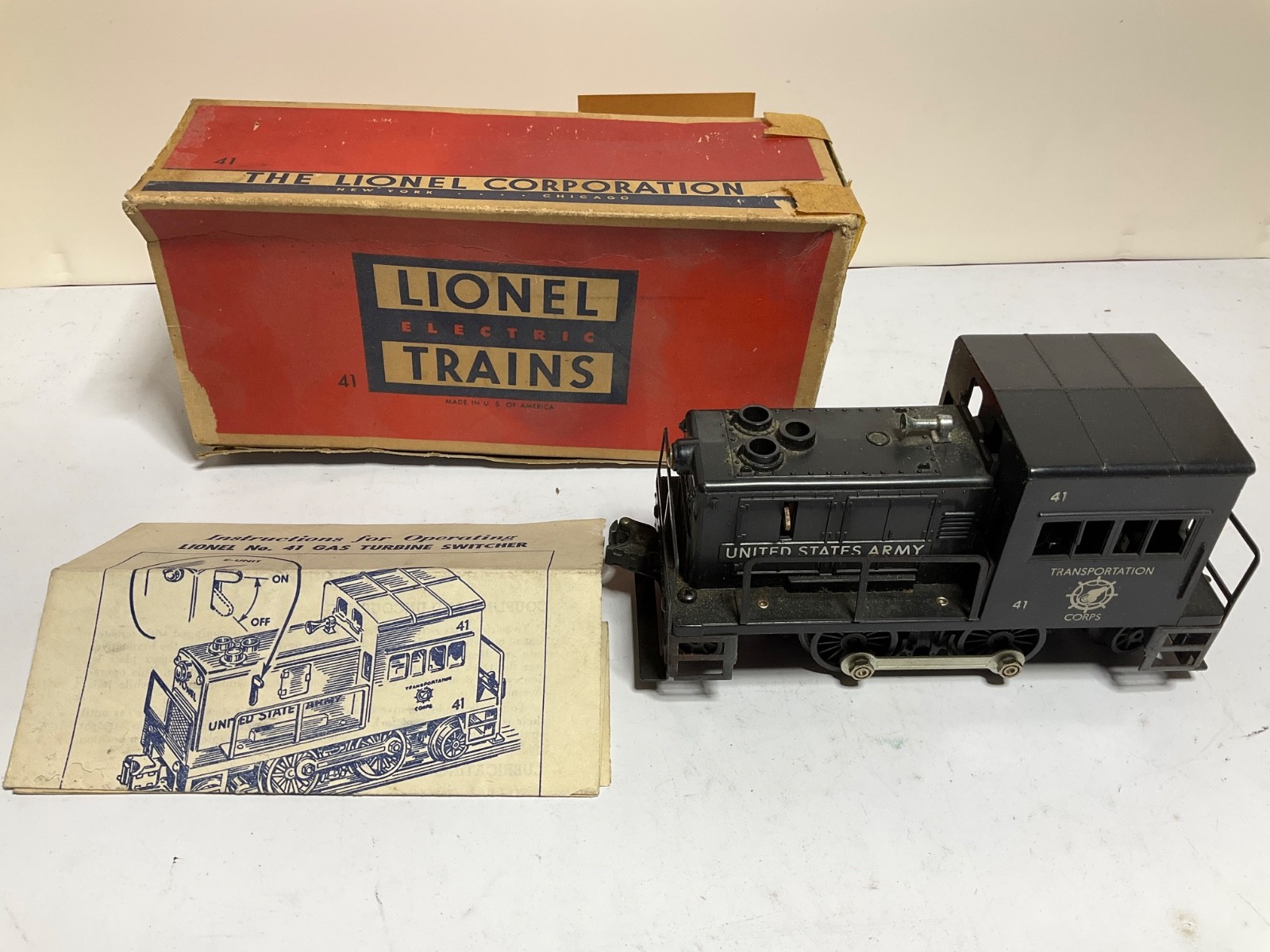 Lionel No. 41 United States Army Gas Turbine Switcher Motorized Unit, Boxed