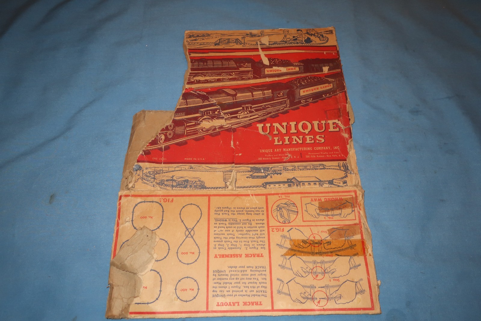 Unique Art #742 Clockwork Wind-up Locomotive & Tender Freight Set. Working. Nice
