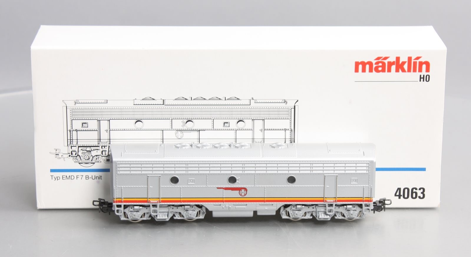 Marklin 4063 HO Santa Fe EMD F-7 B Unit Diesel Locomotive LN/Box