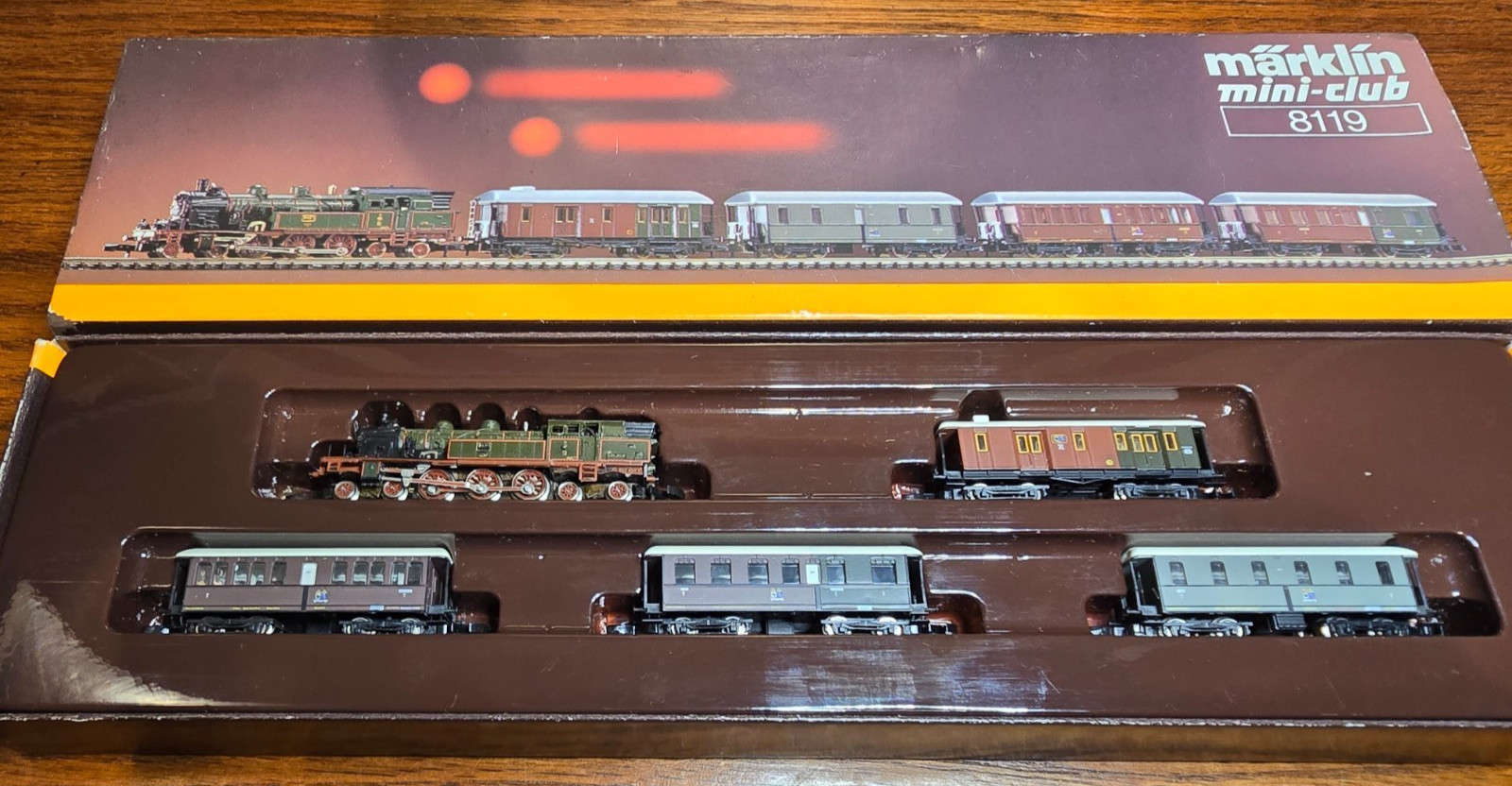 Z Scale Marklin Mini-Club #8119 Royal Prussian Steam Locomotive & Coaches LN/Box
