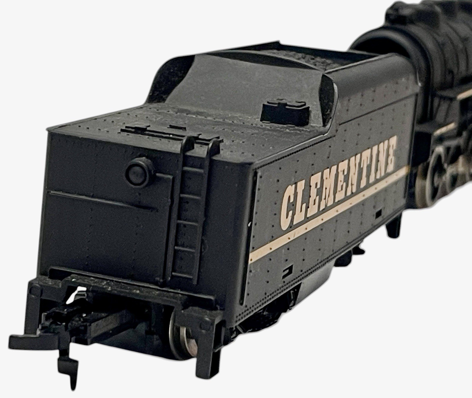 Vintage Clementine Steam Locomotive W/Tender – black & Gold Model Train Untested