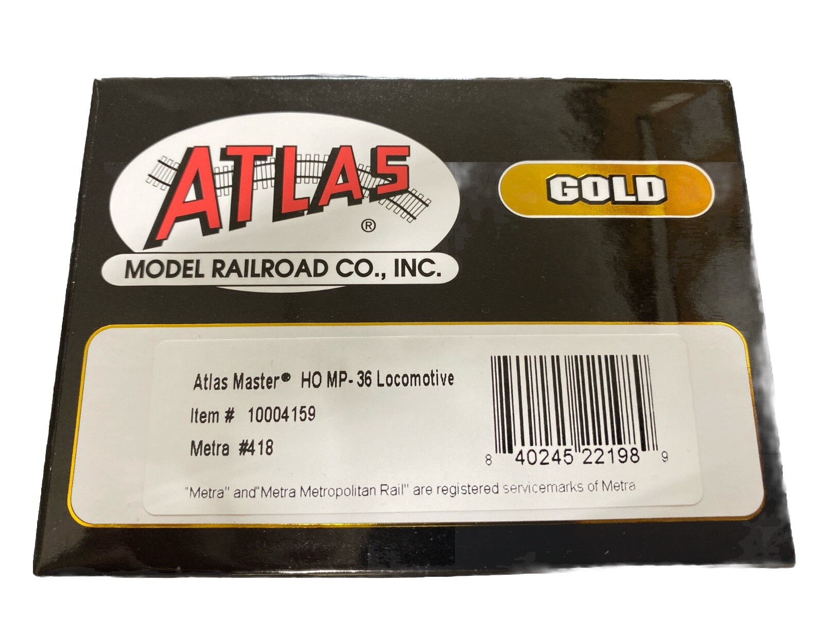 NEW Atlas Master Gold Series MP-36 Locomotive Metra #418