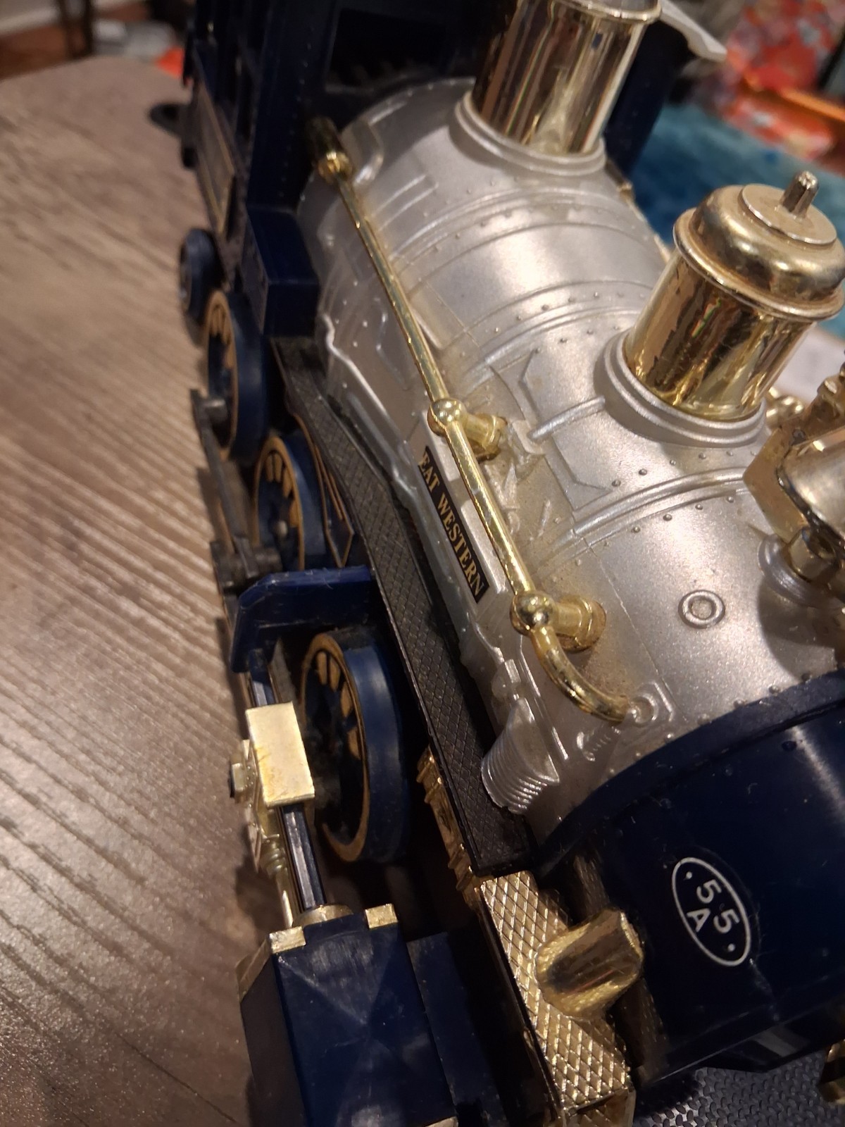 Vintage 1981 New Bright Royal Blue Locomotive Smoking, Battery-Operated with…