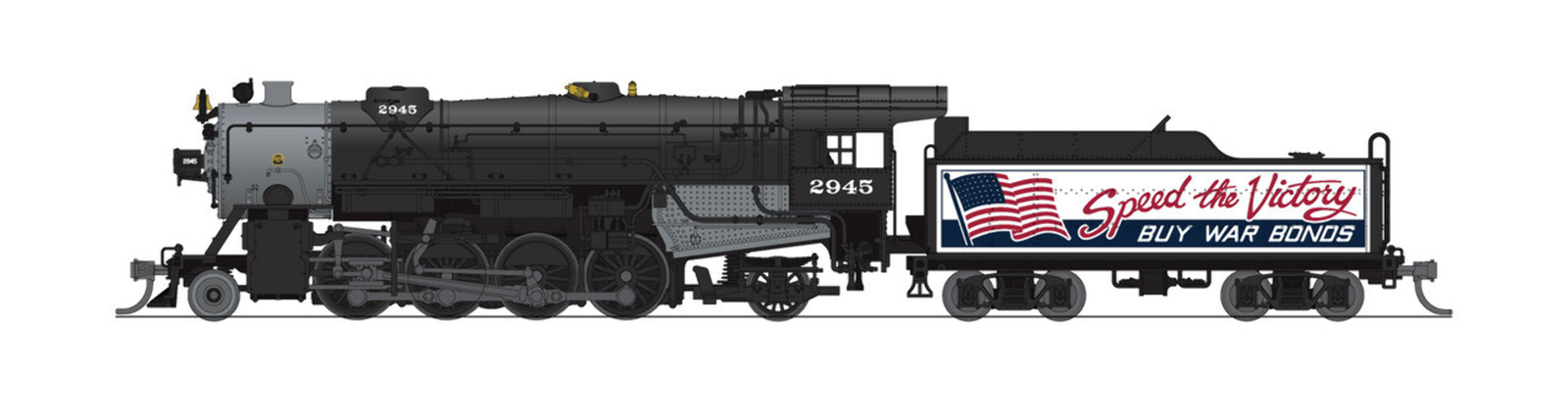 Broadway Limited 7842 N War Bonds Billboard USRA Heavy Mikado Steam Locomotive