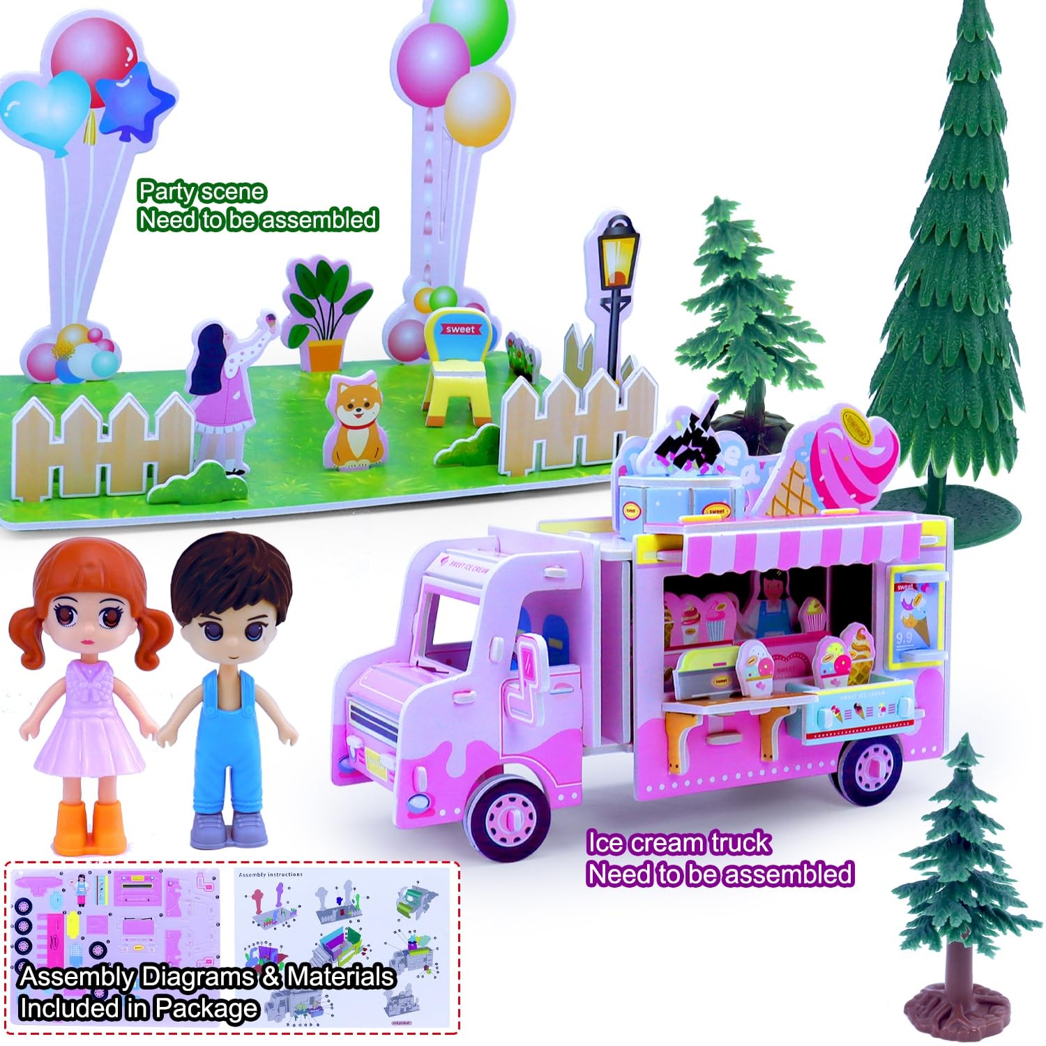 Pink Classic Train Sets for Toddlers|Musical Electric Toys with Small