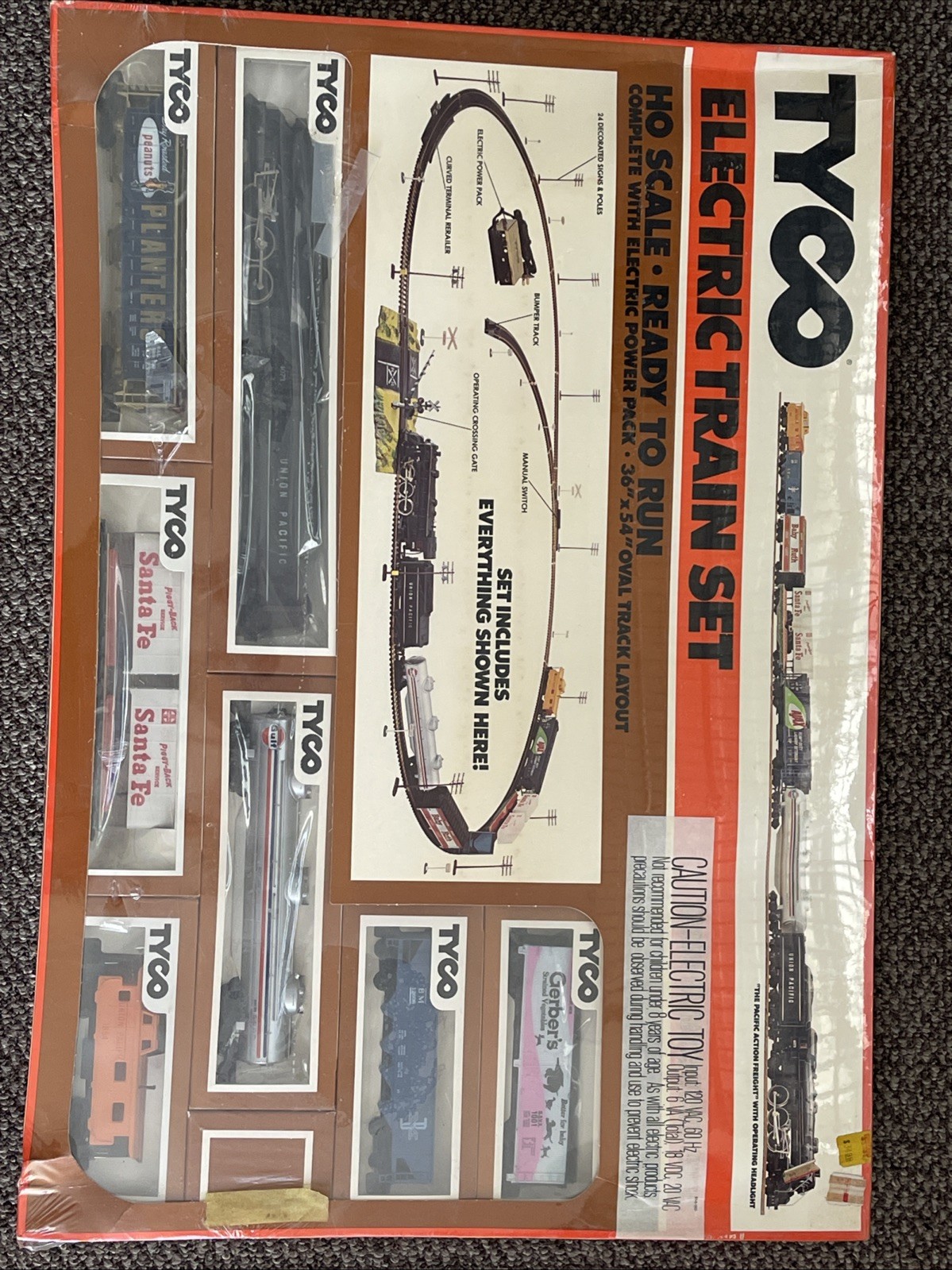 Vintage 1980s Tyco HO Union Pacific Steam Locomotive Train Set Boxed 4073