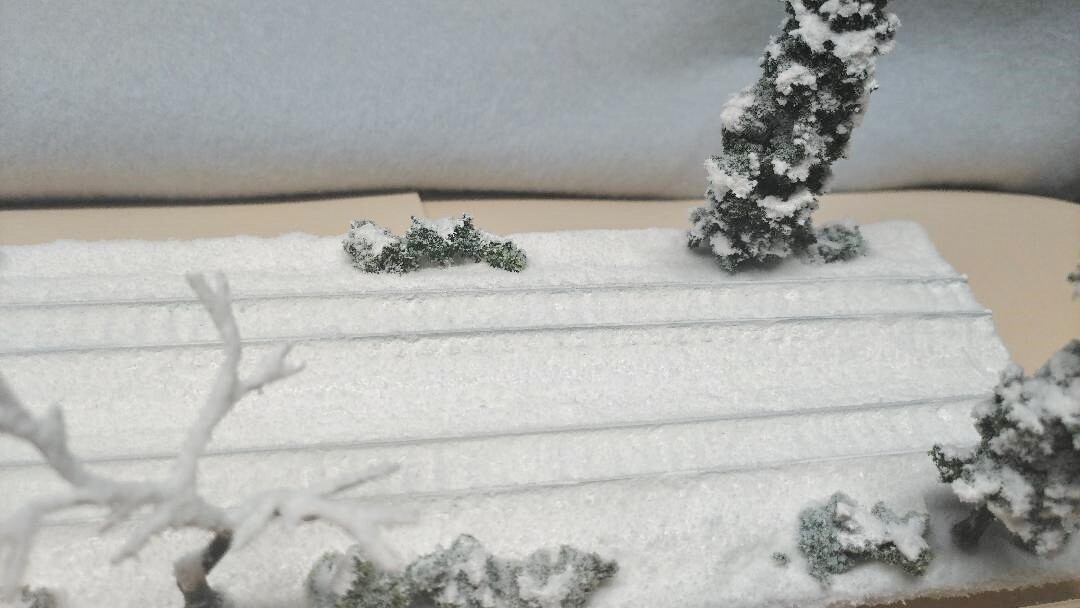 N SCALE 16″ DOUBLE-TRACK DISPLAY CASE -WINTER SNOW SCENE- FOR ANY N TRAINS