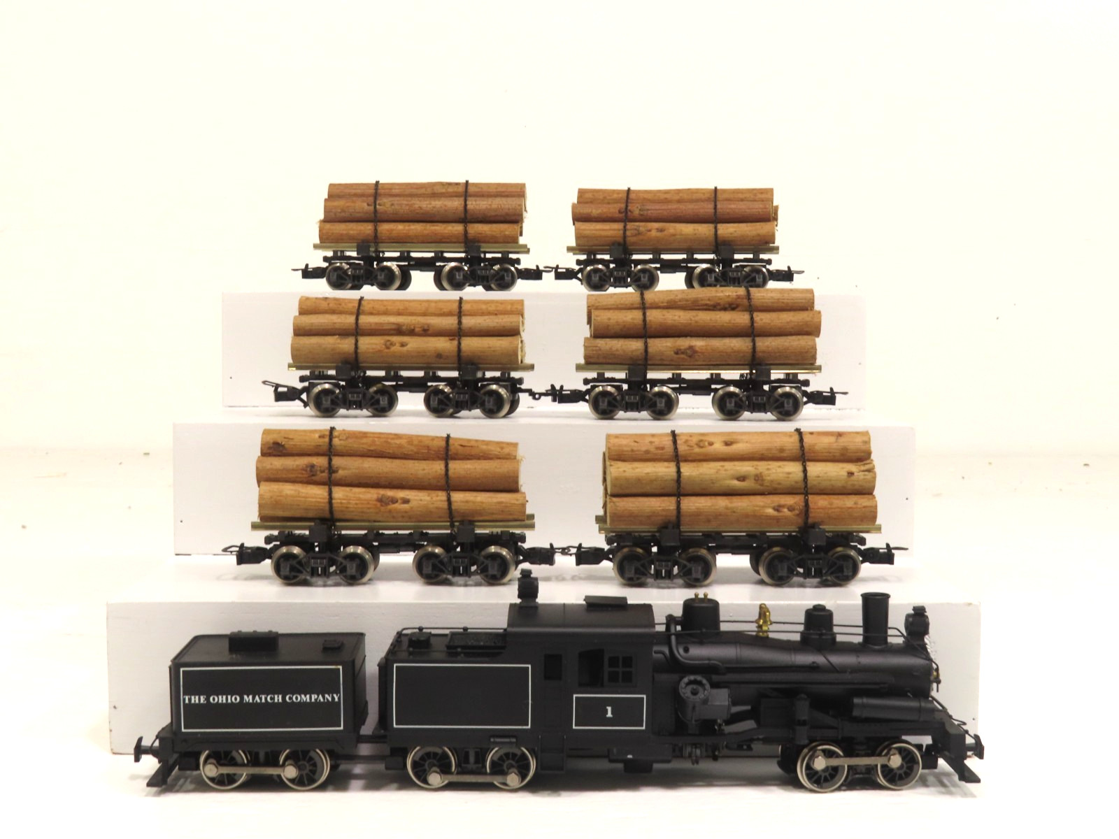 Rivarossi 1569 HO The Ohio Match Co. DC Steam Loco & Log Car Set No Box LN 13205