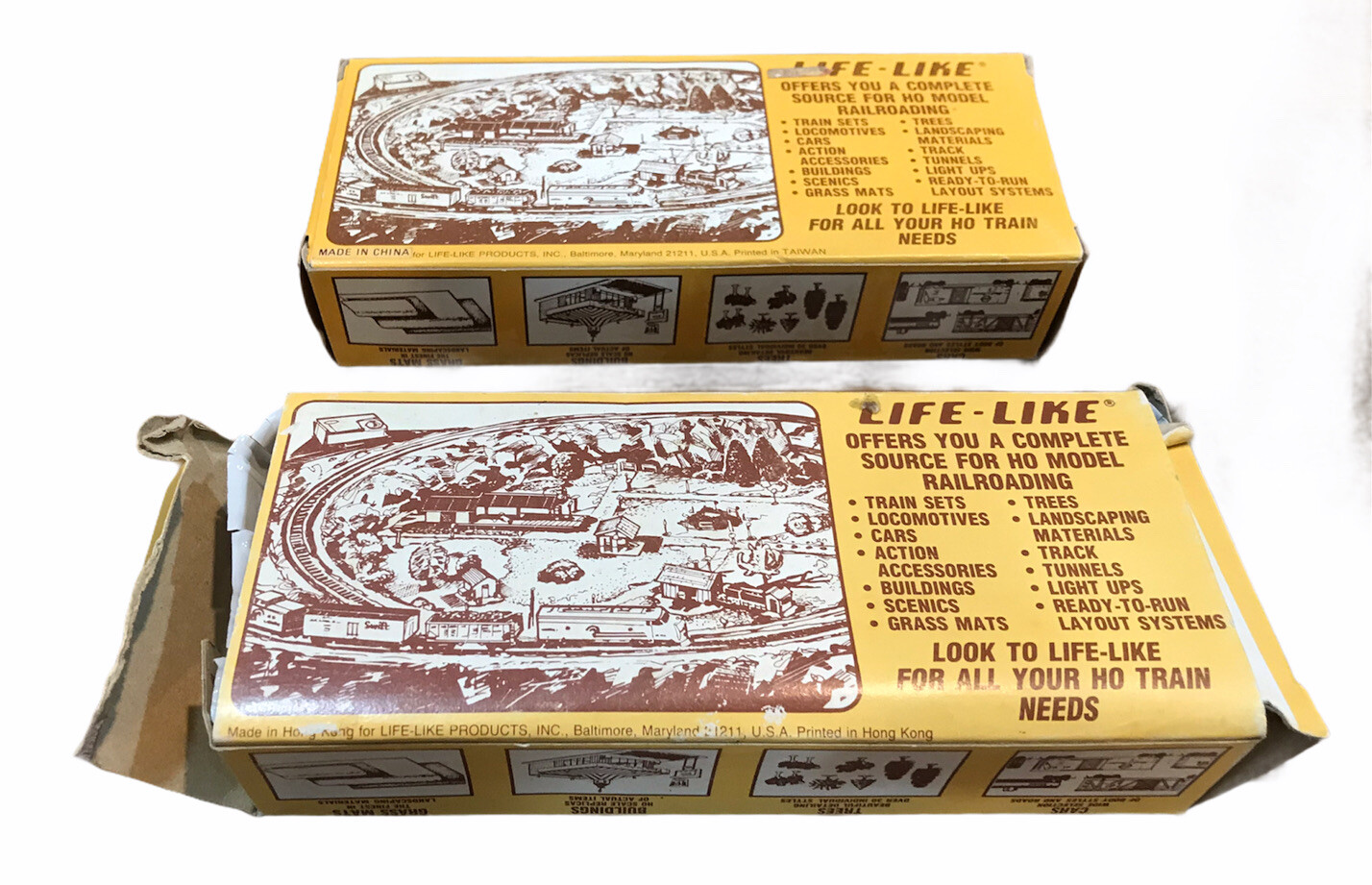 Vintage Life-Like Trains 8475 Linde Box Car 8537 Cities Service CabooseToy Train