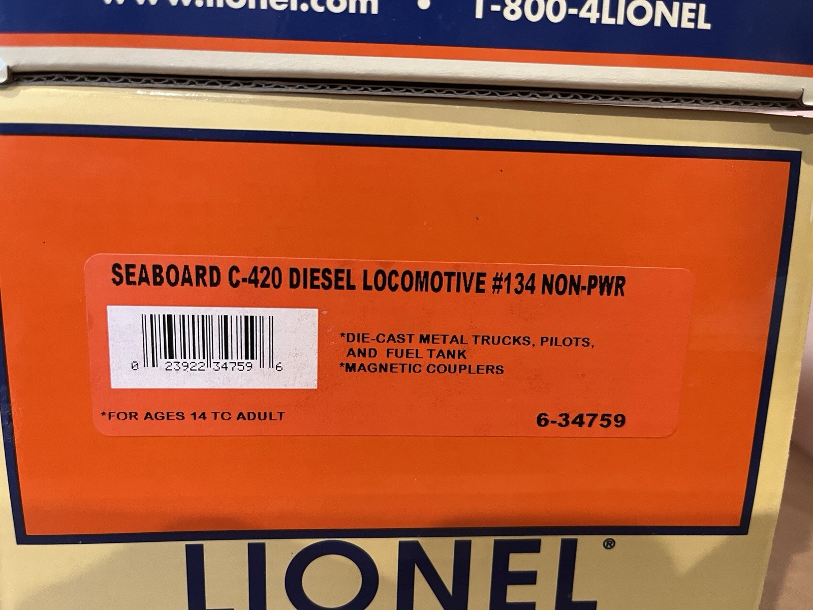 Lionel Seaboard ALCO C-420 Diesel Locomotive Power Unit And Non-Power Unit