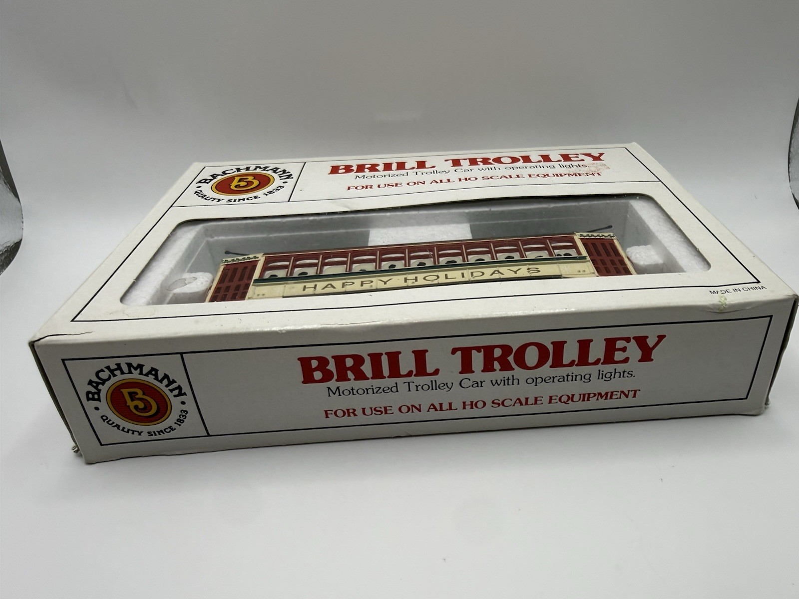 Bachmann HO Scale Brill Trolley Christmas #61040 Motorized Lights NIB Holiday🚂
