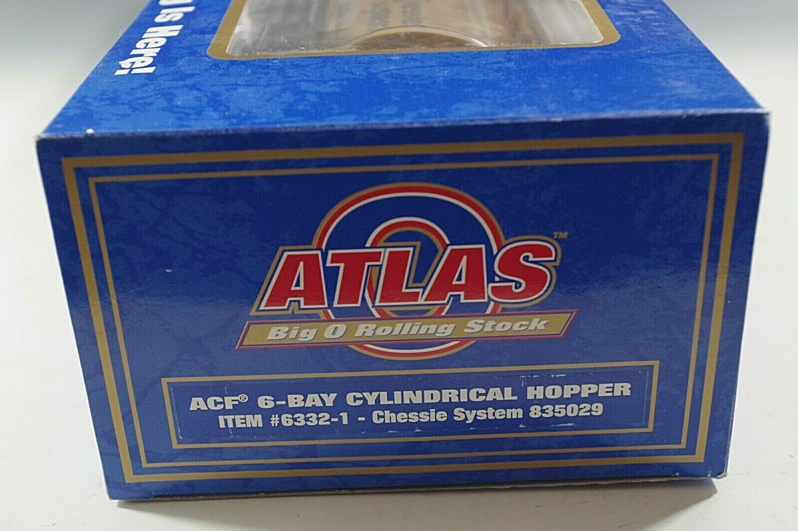 ATLAS ACF 3-BAY CYLINDRICAL HOPPER CHESSIE SYSTEM #6332-1 0 SCALE NIB TRUE 1/4″