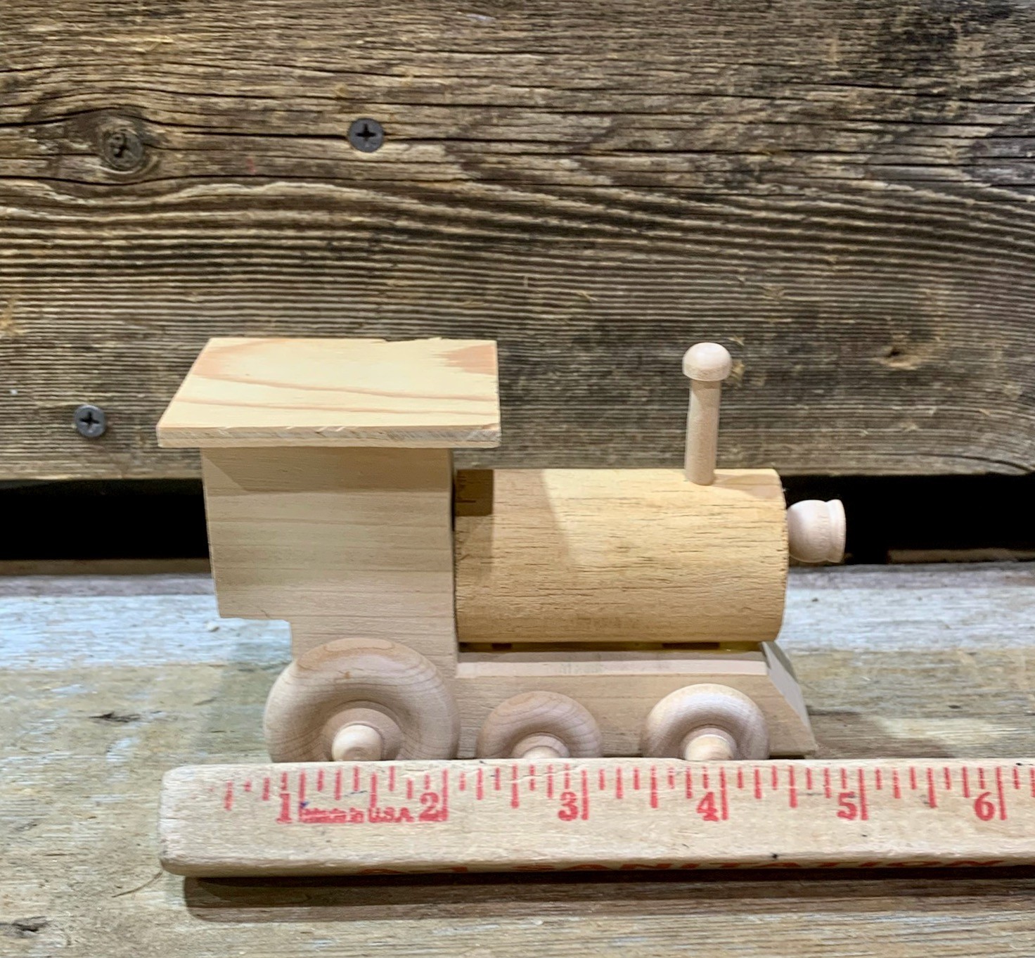 Vintage Handmade Wooden Locomotive, 5″