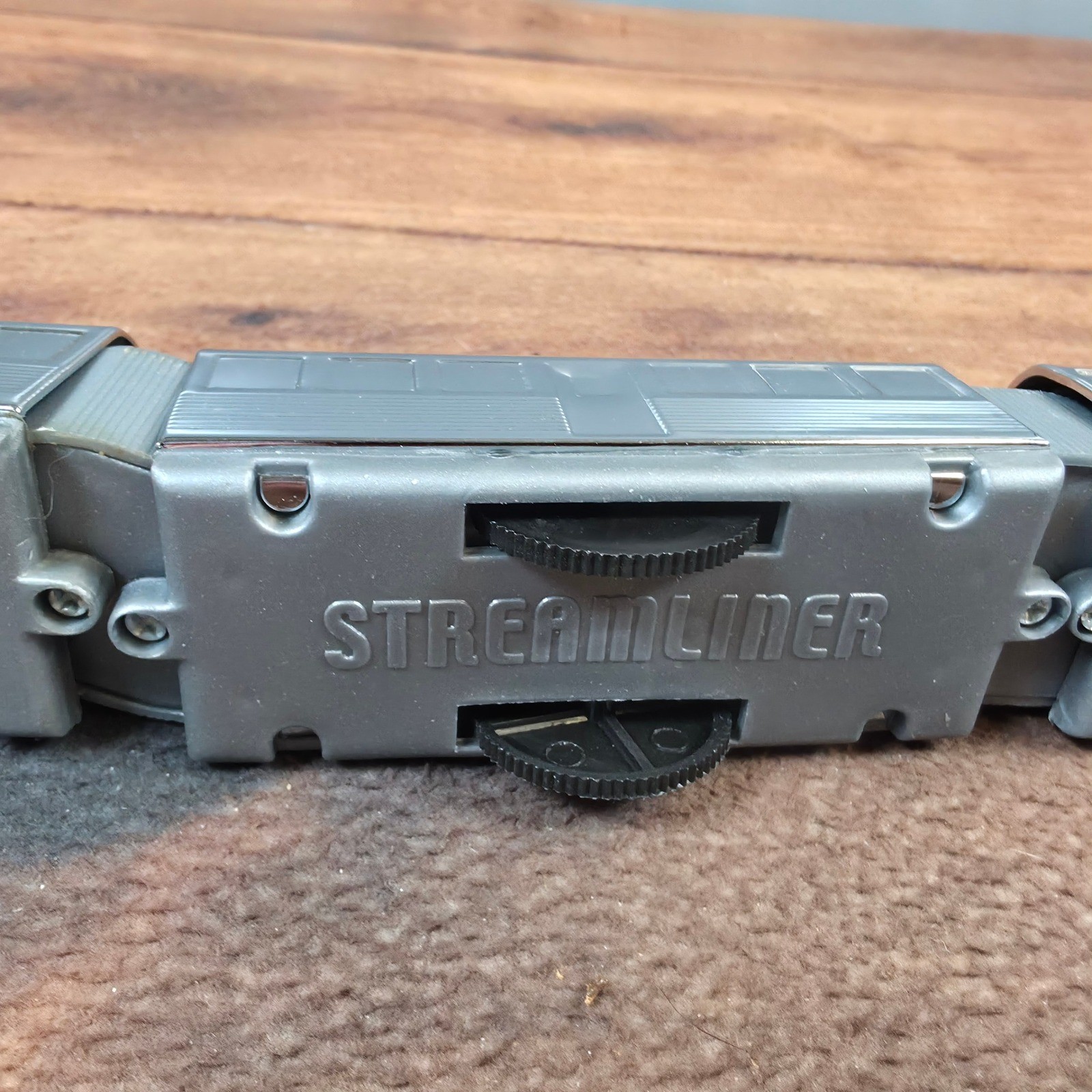 Streamliner Three Car Wind-Up Train Kids OS Silver Good Tin Metal Art Deco