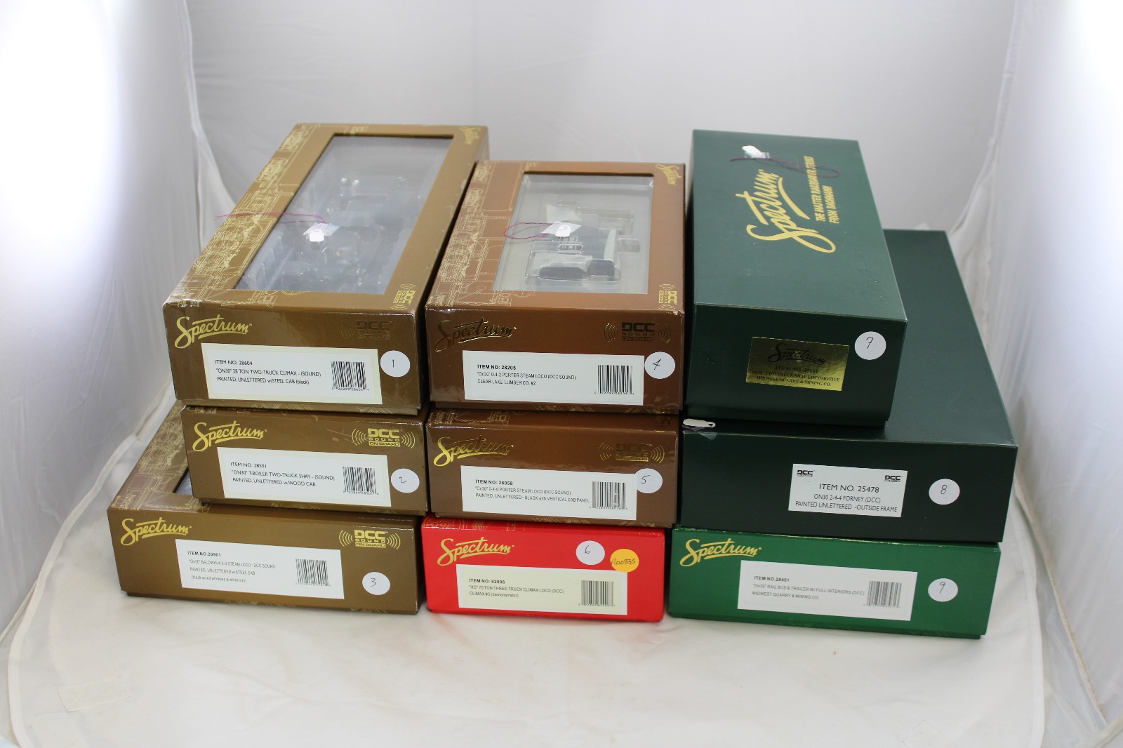 On30 and HO Spectrum Engines, Shay, Climax, Forney, Porter, Railbus – Choice
