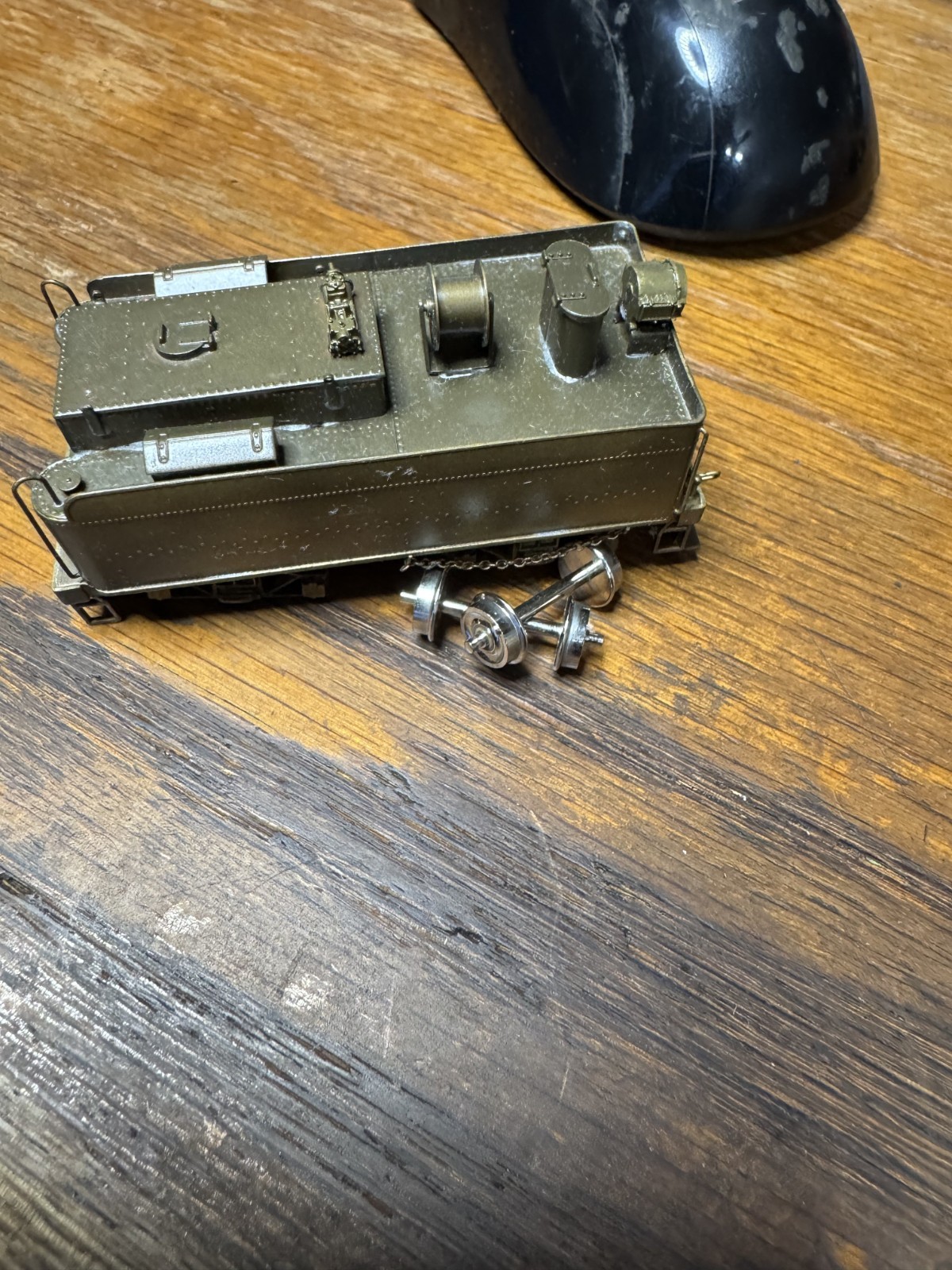 brass HO Long Bell Logging 2-6-2 tender in box United Hobbies