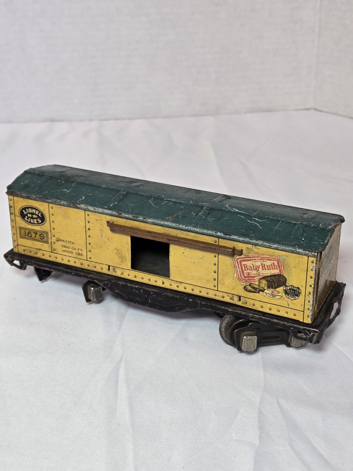 Lionel 1688 Gunmetal Locomotive Torpedo w/ Box Cars Pre-war Era Made In USA