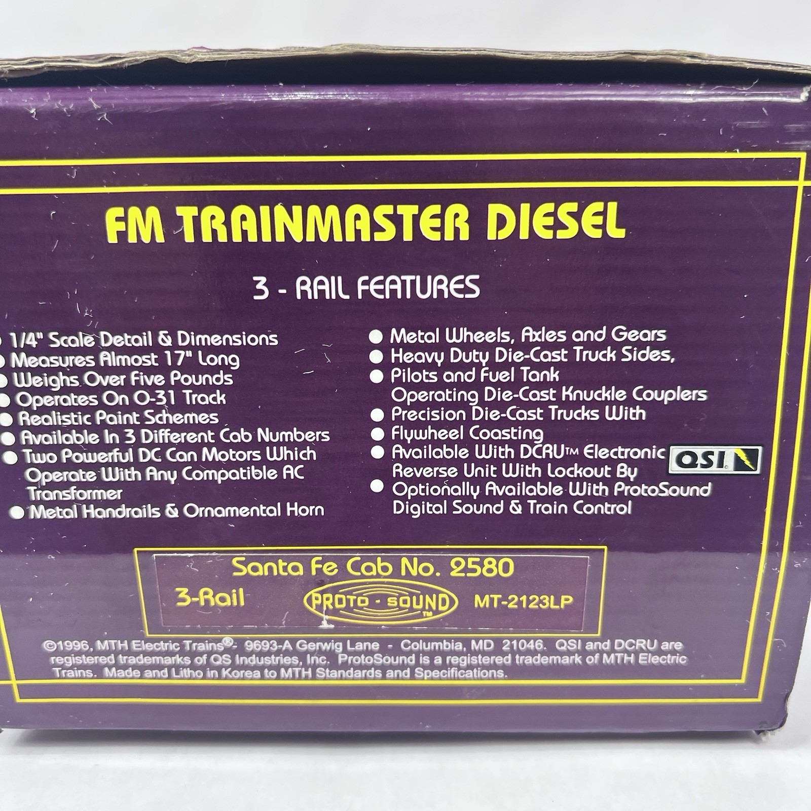 Vintage MTH MT-2123LP Santa Fe FM Trainmaster Diesel Engine 2580 Rare New