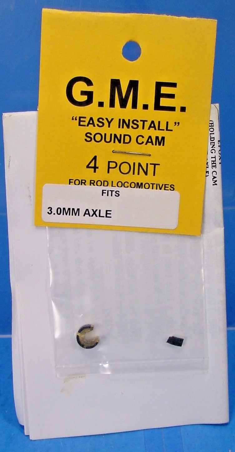 G.M.E. SOUND CAM 3.0mm AXLE 4 POINT STEAM LOCO PFM PBL DCC HO,Sn3,ON30,On3 A