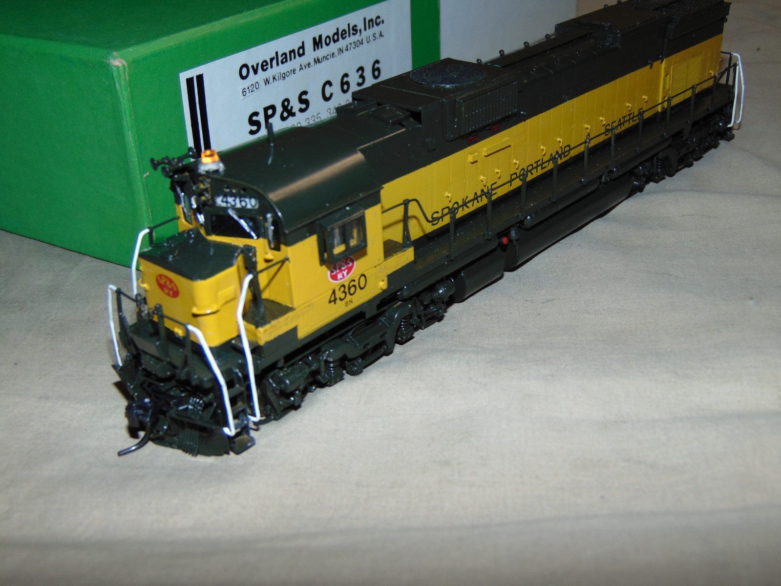 OVERLAND MODELS HO BRASS 6167 SPOKANE PORTLAND & SEATTLE C636 PAINTED +BOX #59