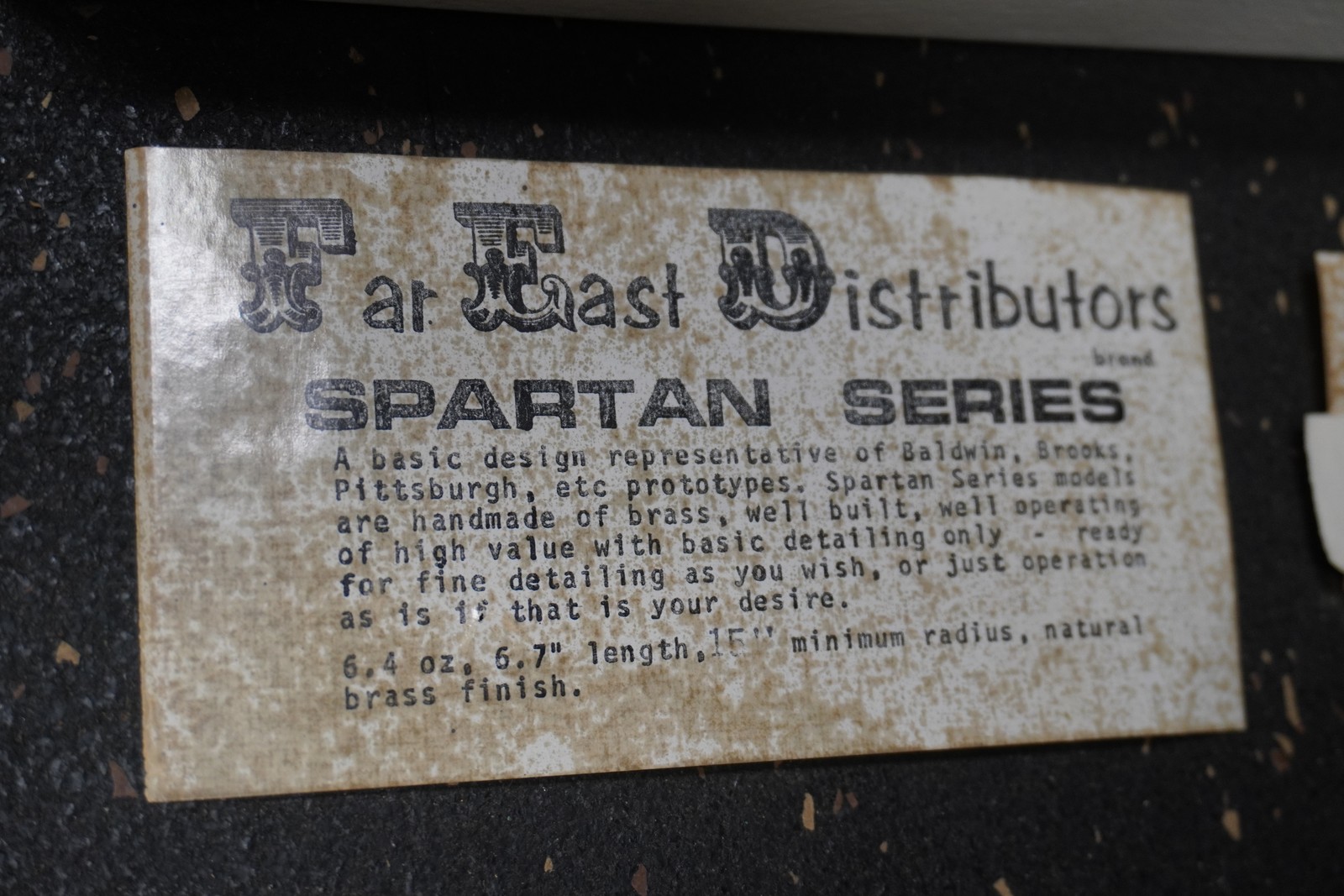 Far East Distributors HO Brass Train Engine Spartan Series 1910 2-6-0 Mogul 2602