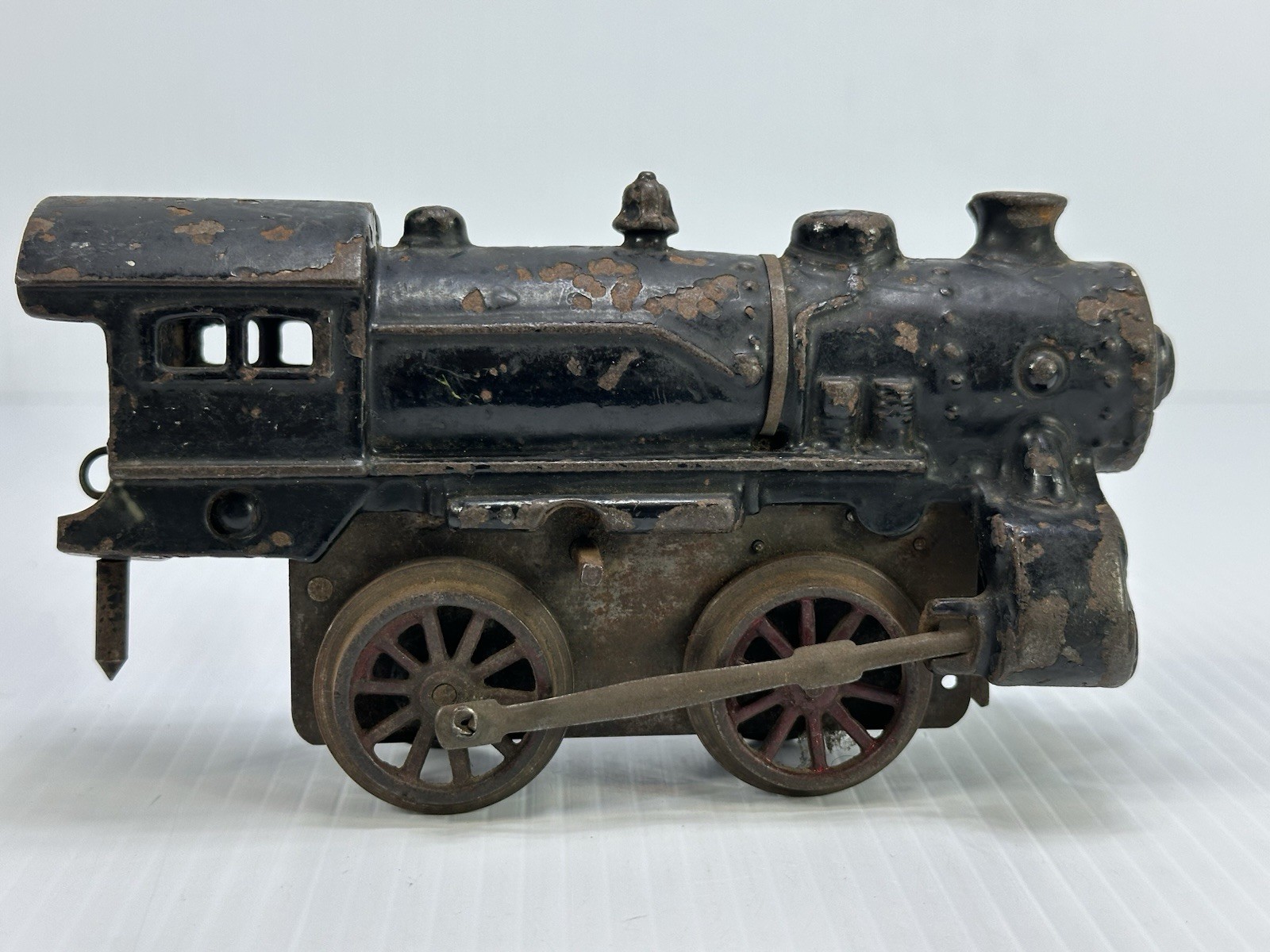 Antique Cast Iron Toy Windup Train Locomotive Grill Broken