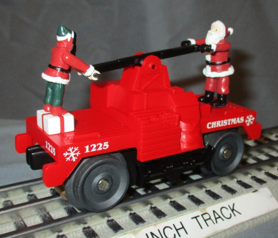 MTH 30-2573 Christmas #1225 Santa & Elf “Bump-N-Go” Hand Car O/027ga wks/ Lionel