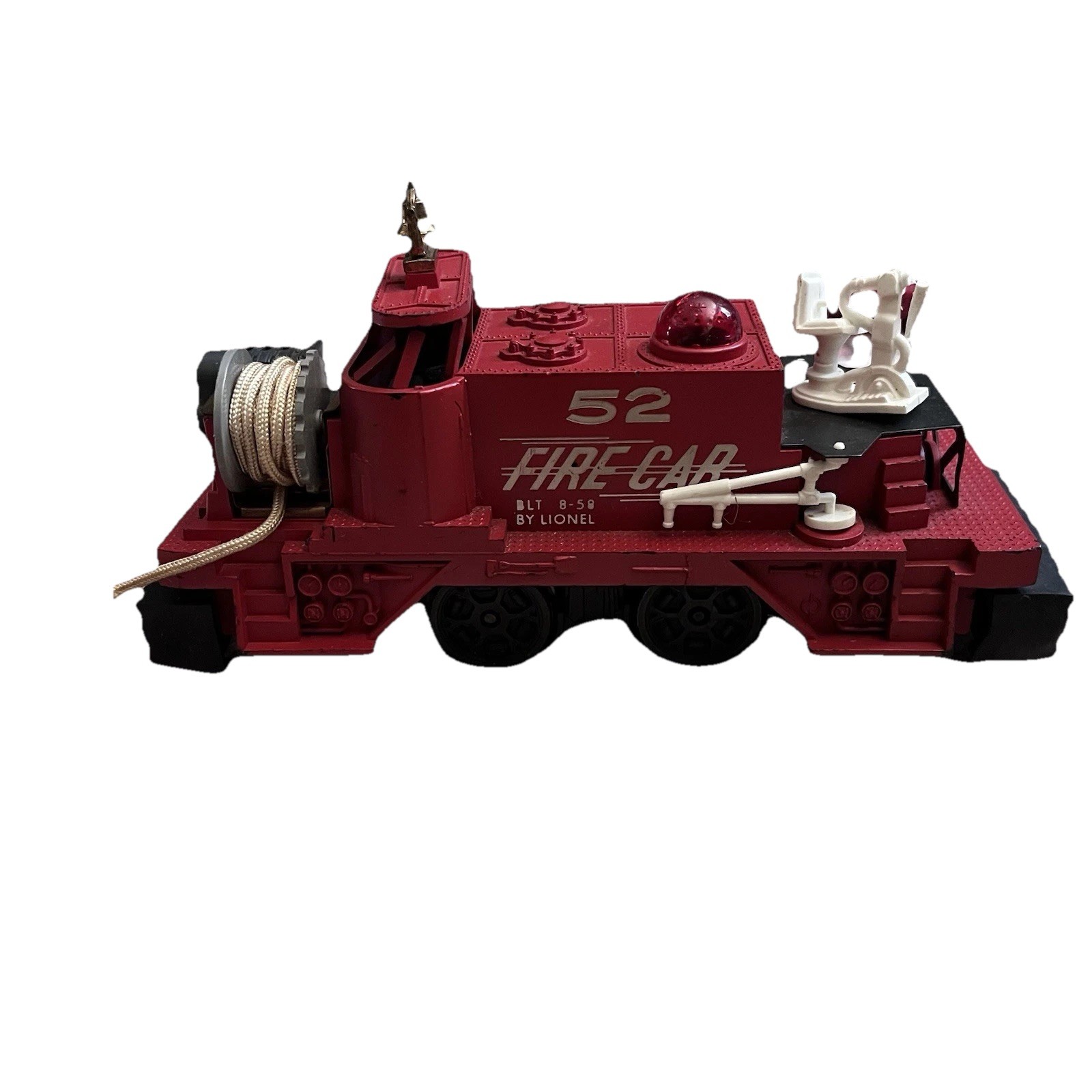 Lionel 52 Fire Car Diecast 1958 Train Diesel Locomotive Postwar Red Jewel Light