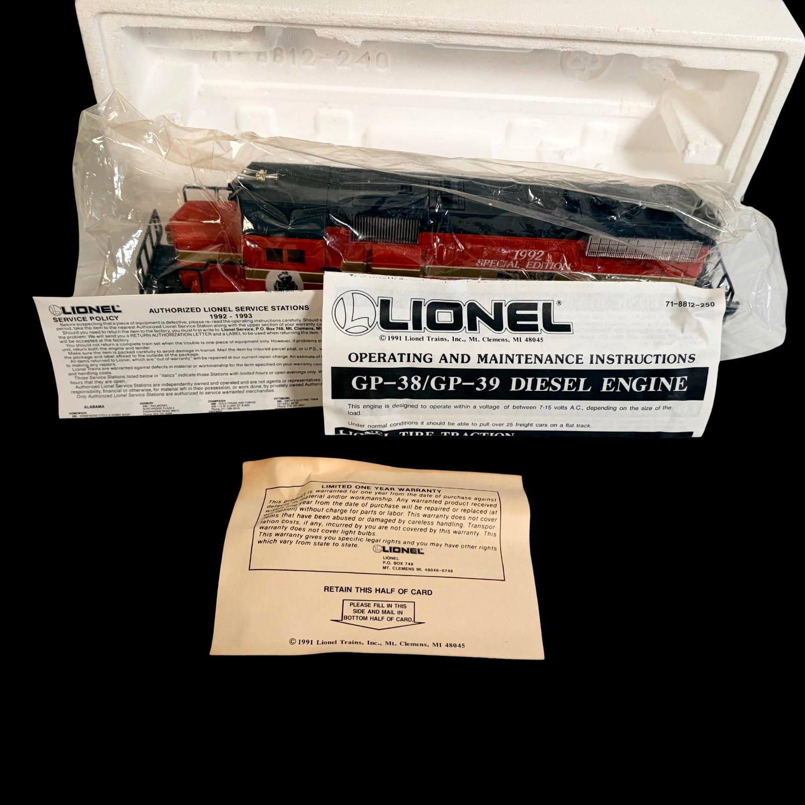 Lionel 1992 Special Edition Diesel Locomotive New In Original Packaging