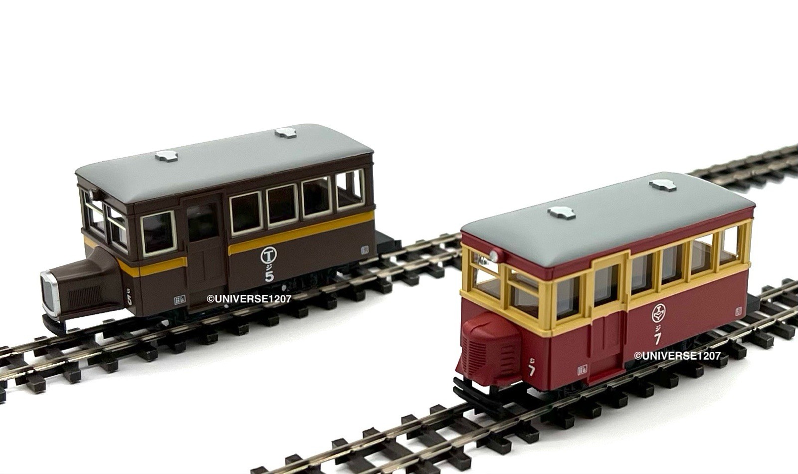 HOn30/HOe Tomytec Nekoya Narrow Gauge Railcar 2-Pack w/Power Drive Chassis H0e