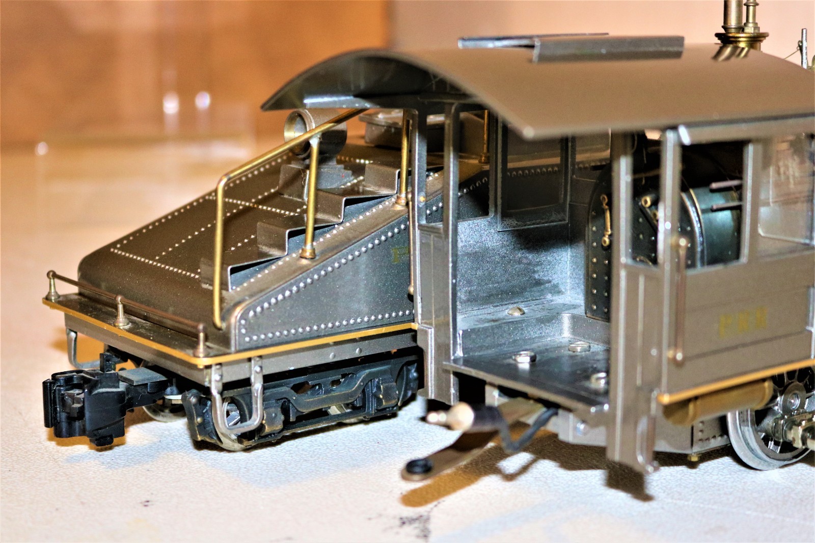 INCREDIBLE G scale Brass DELTON PENNSYLVANIA STAMPED STEEL GRAY 0-6-0 Ser #99
