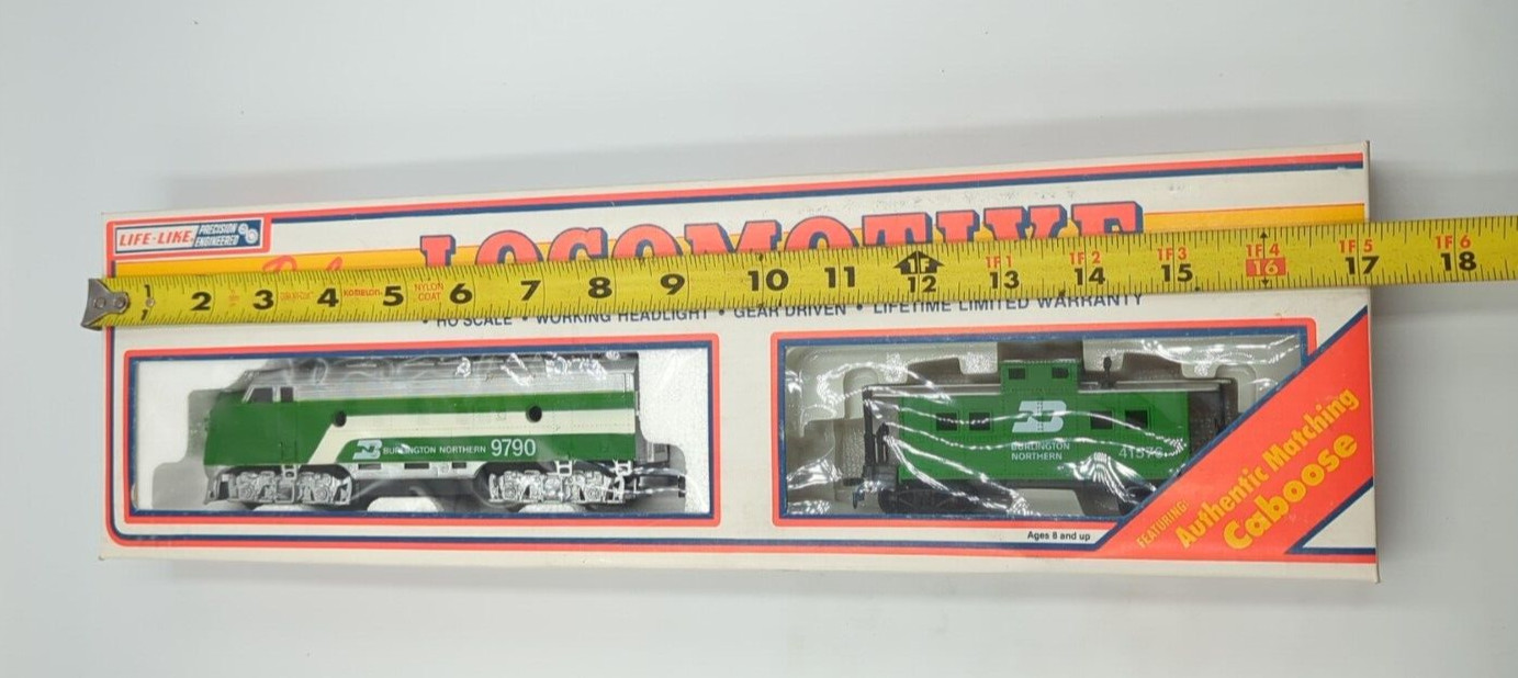 HO Life-Like BN Burlington Northern F7 Diesel 9790 w/ Caboose 41576 – Tested