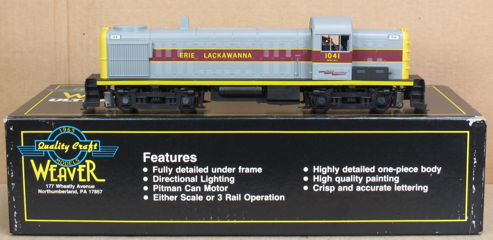 Weaver/P&D Hobby Shop 4056 Erie Lackawanna RS-3 Diesel Engine #1041 O-Gauge *