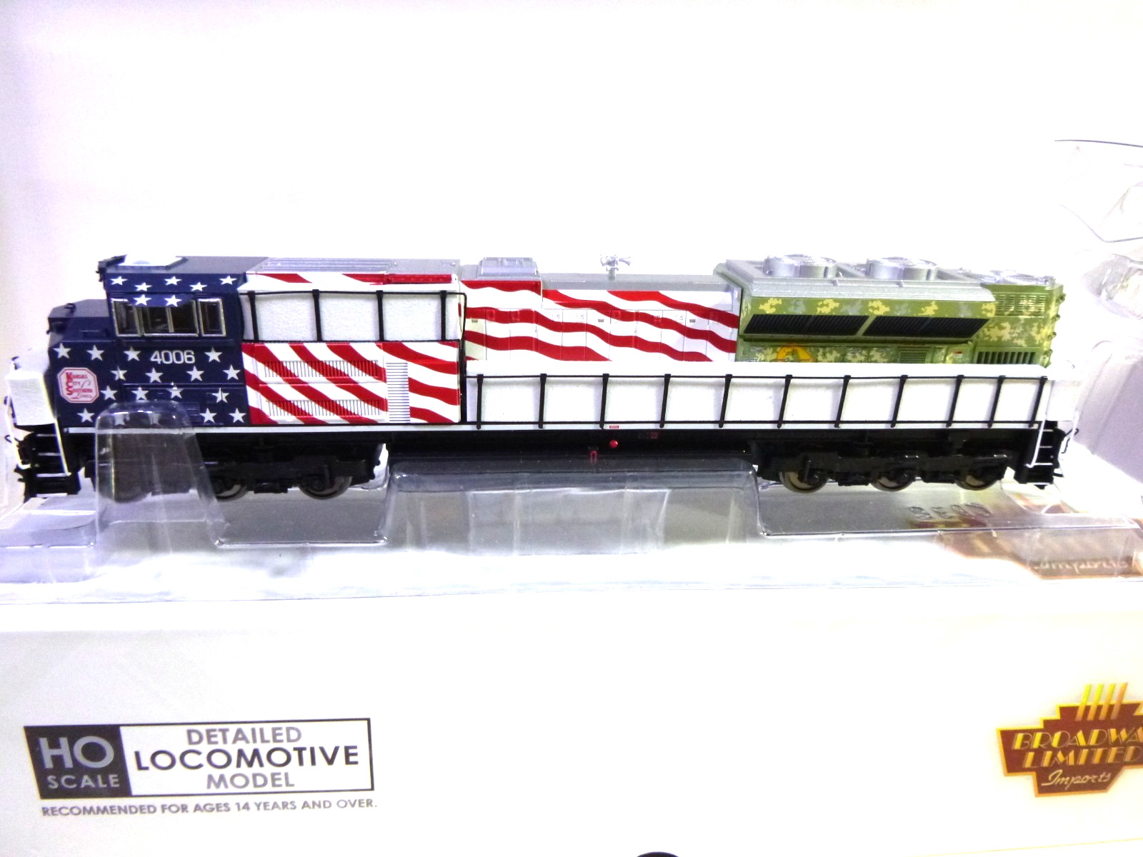HO Broadway Limited – SD70ACe, KCS-SUPPORT OUR TROOPS-Paragon4 DCC,SMOKE #4006