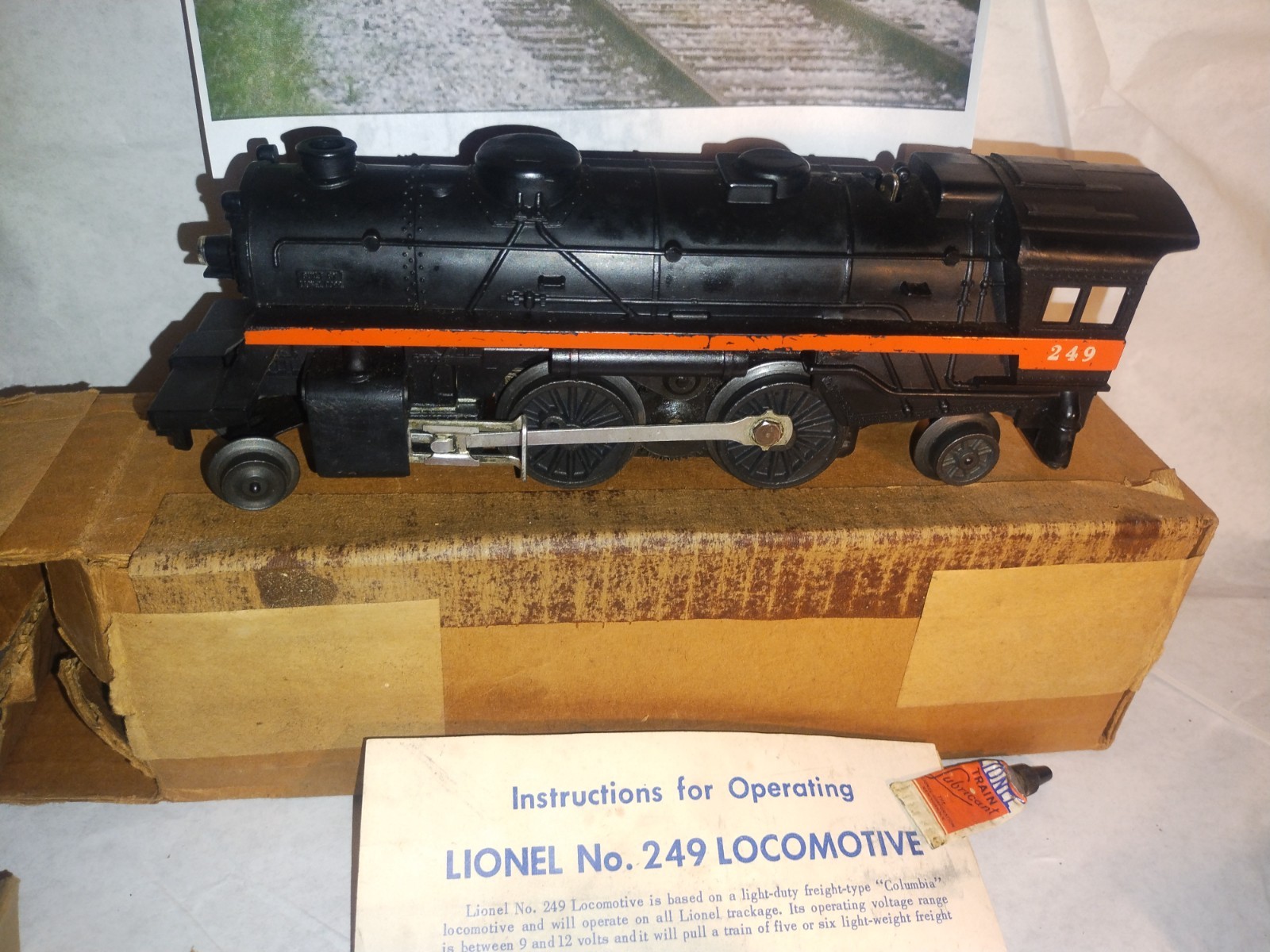 Lionel 1590 Set From 1958 Locomotive 249 & Tender 4 Car Freight Set W/ Boxes