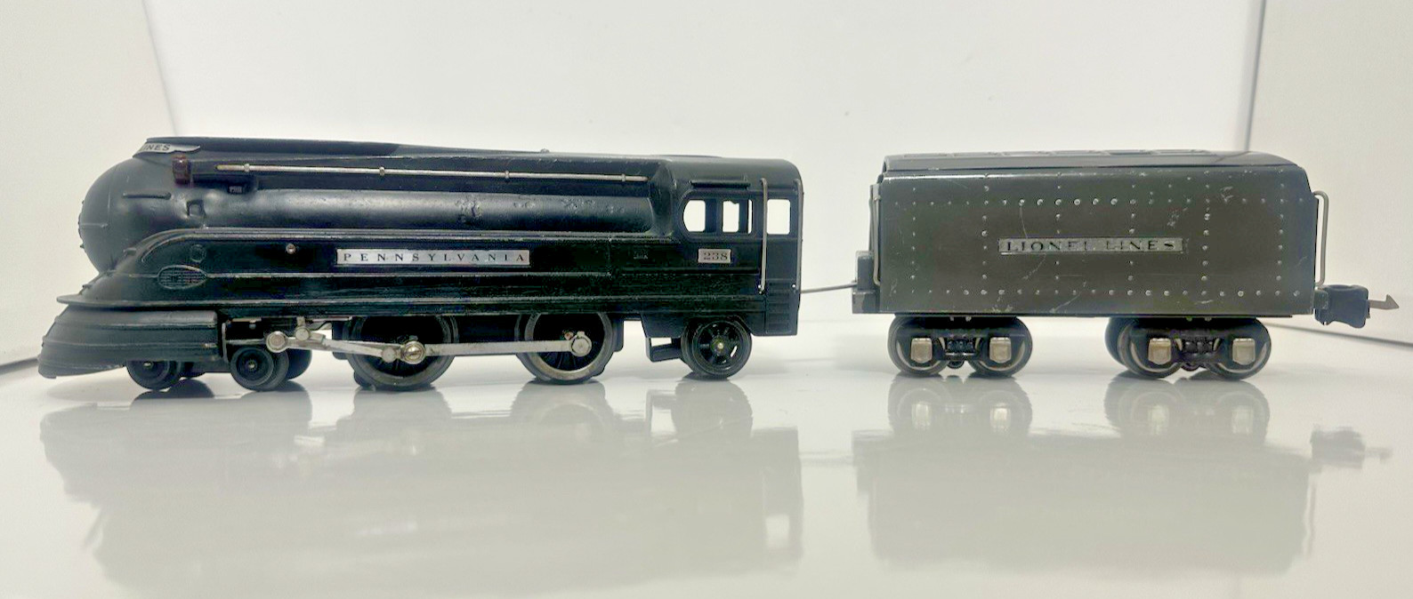 Lionel Prewar O Tinplate Black PRR 238 Torpedo Steam Locomotive 265W Tender SS