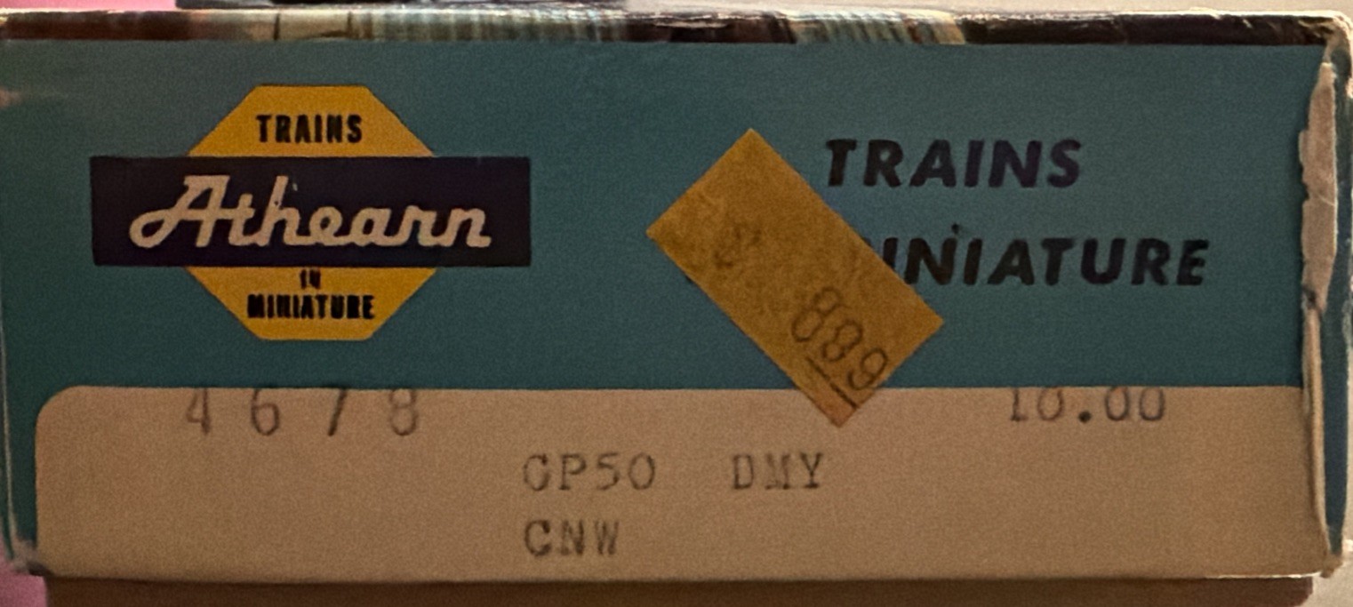 CP50 DMY CNW 4678 HO Athearn ENGINE Plus 1 Piece Atlas 9” Track