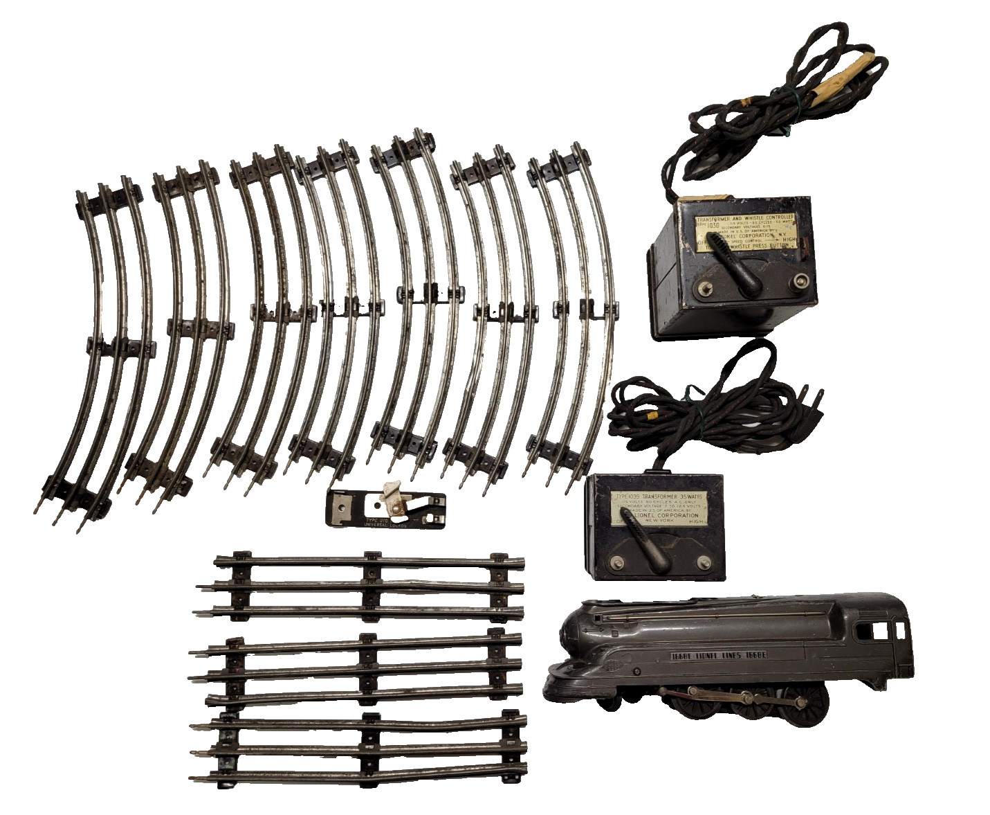 Lionel 1668E Torpedo Steam Locomotive O27 with 2 Transformers, Track (for parts)