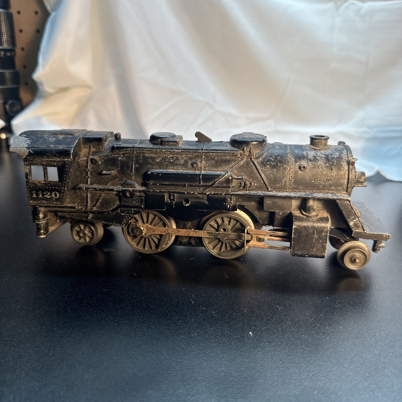 Vintage Lionel Locomotive 1120 2-4-2 W/ Tin Lionel Scout Tender Black train