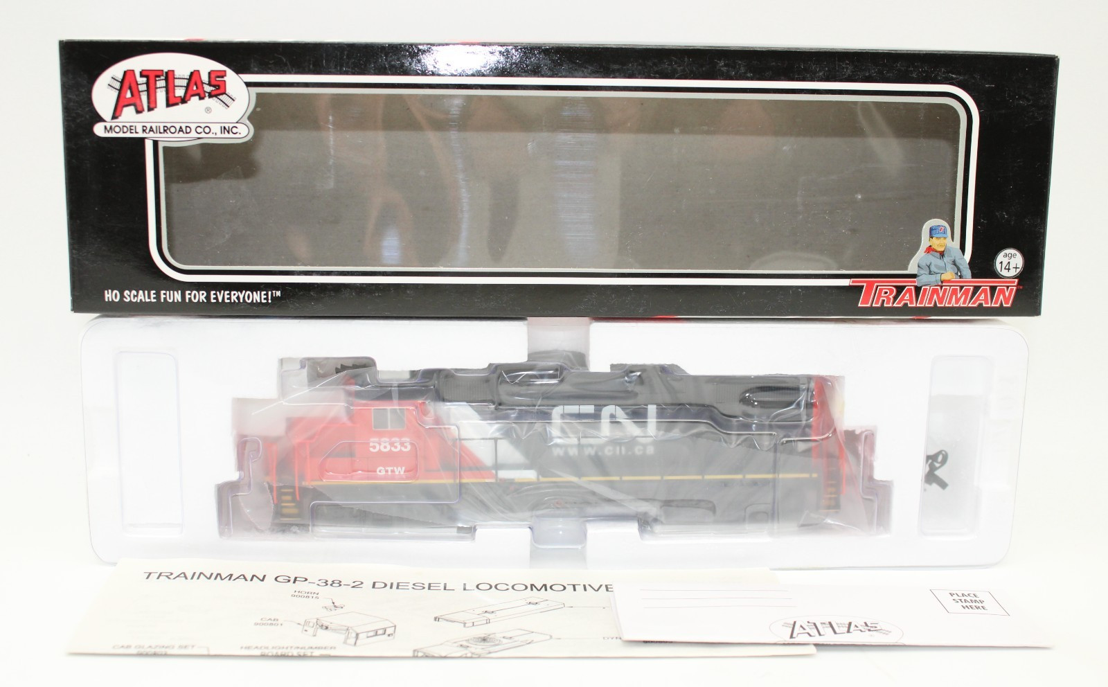 Atlas HO GTW CN Canadian National GP38-2 Diesel Locomotive #5833 NOS DCC Ready