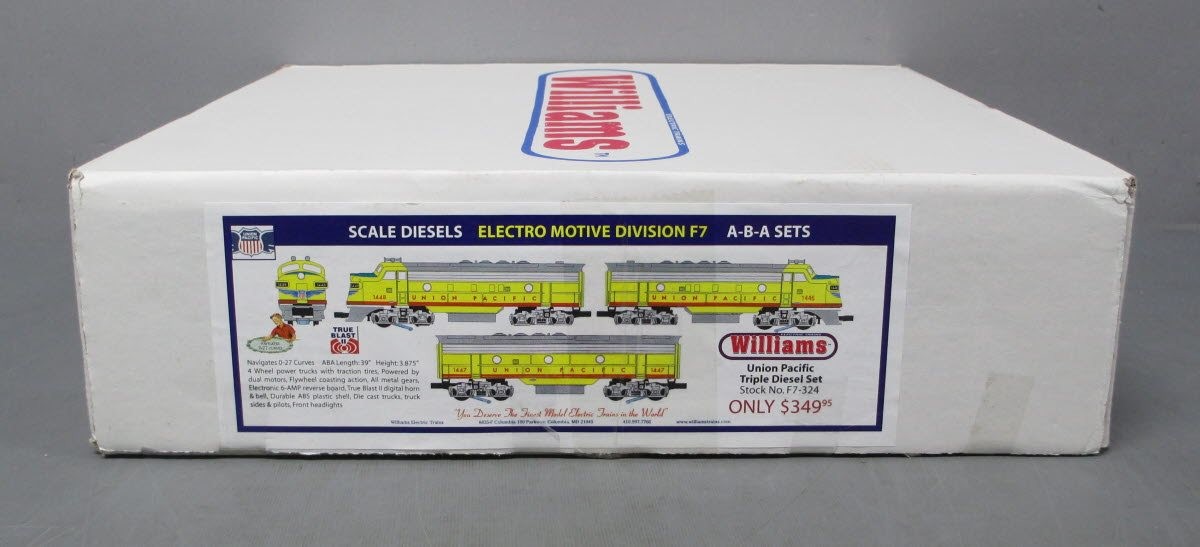 Williams F7-324 Union Pacific F7 ABA Diesel Locomotive Set with True Blast II LN
