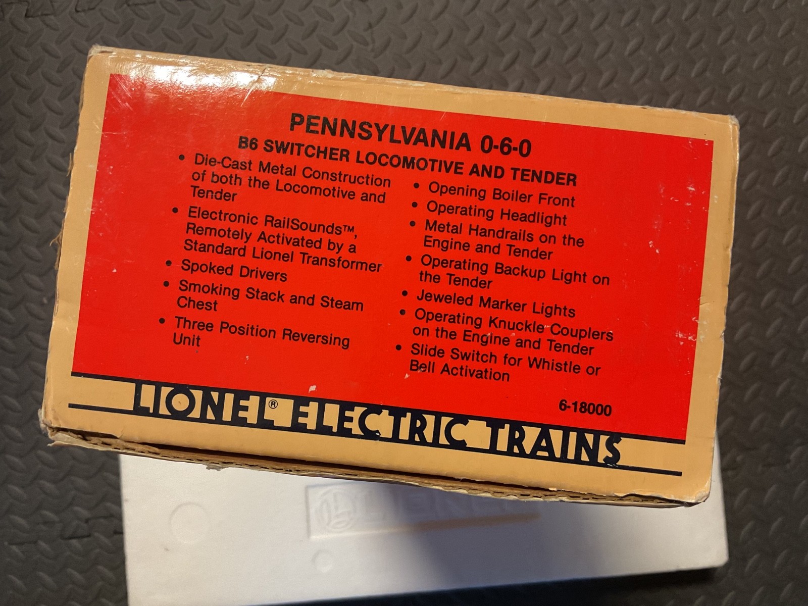 Lionel O Gauge 6-18000 Pennsylvania 0-6-0 Steam Train Engine !BOX ONLY! 🚂